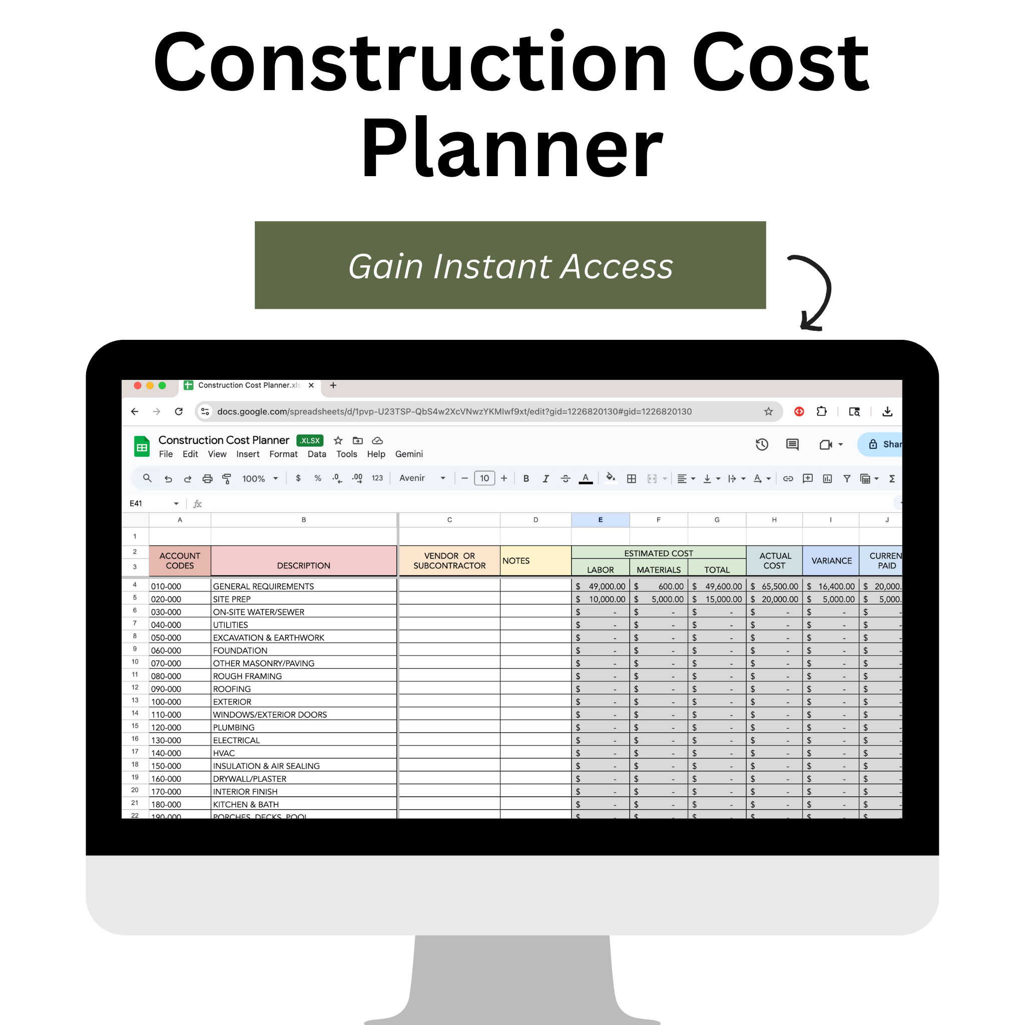 Construction Cost Planner